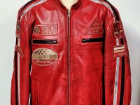 Gents red retro biker style