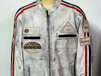 Gents white retro biker style