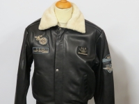 Mens 1976 pilot jacket with detachable fur collar. Milled hide sizes small to 4XL