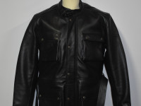 Gents morbike 3/4 Length jacket with removable lining,  pockets for armour, heavy duty leather suitable for bike wear or a classic fashion jacket.